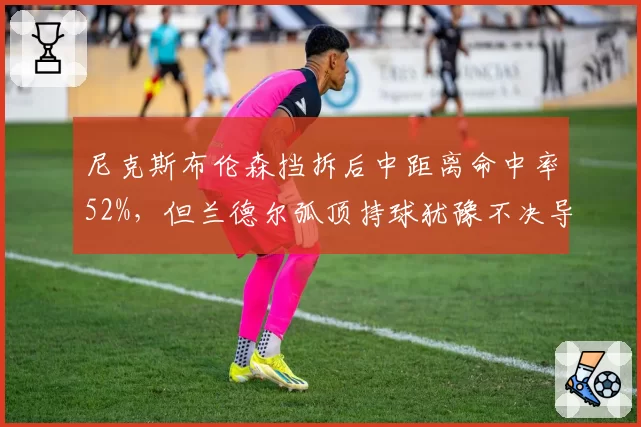 尼克斯布伦森挡拆后中距离命中率52%,但兰德尔弧顶持球犹豫不决导致进攻停滞